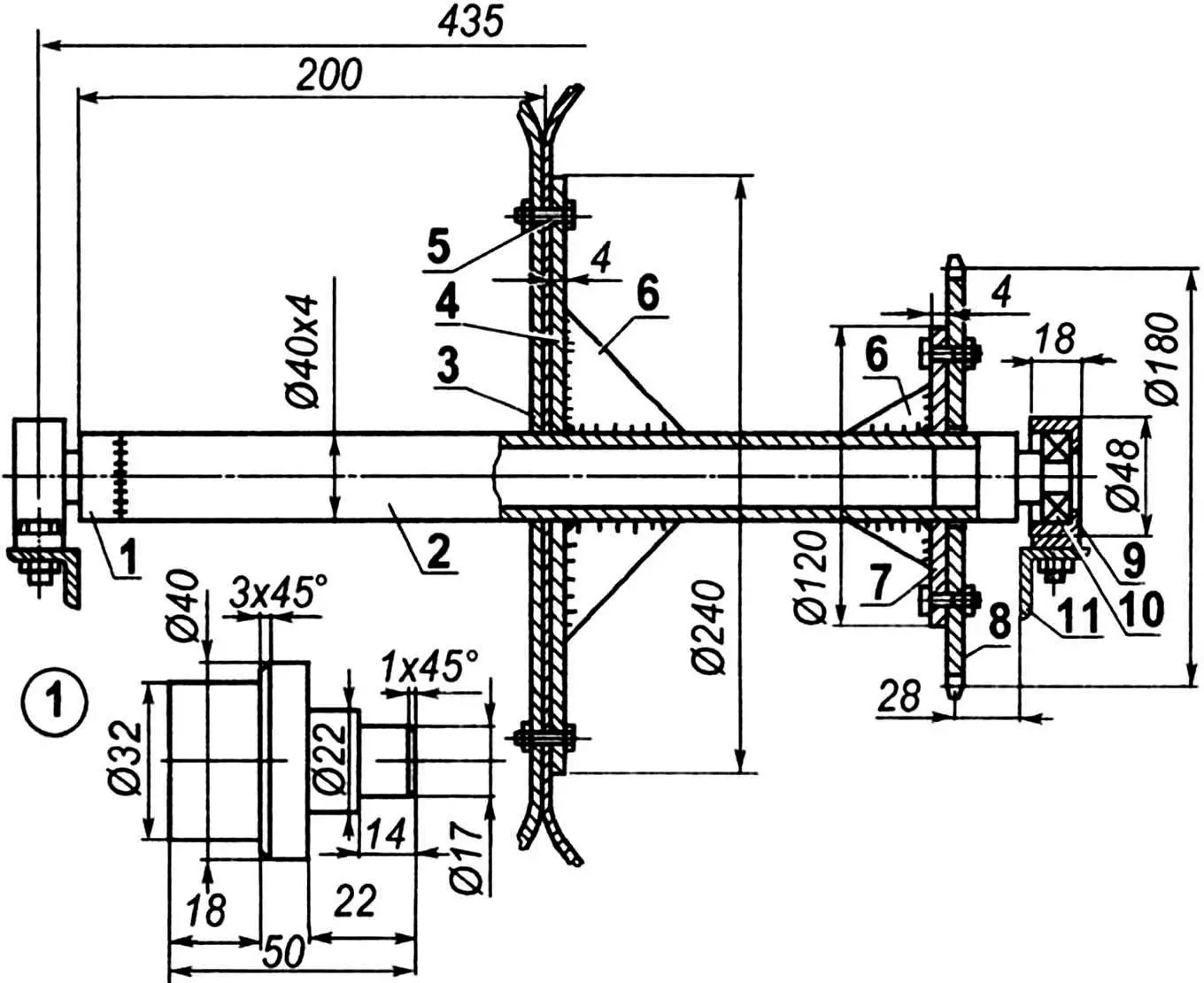 Pneumatic tire drive shaft