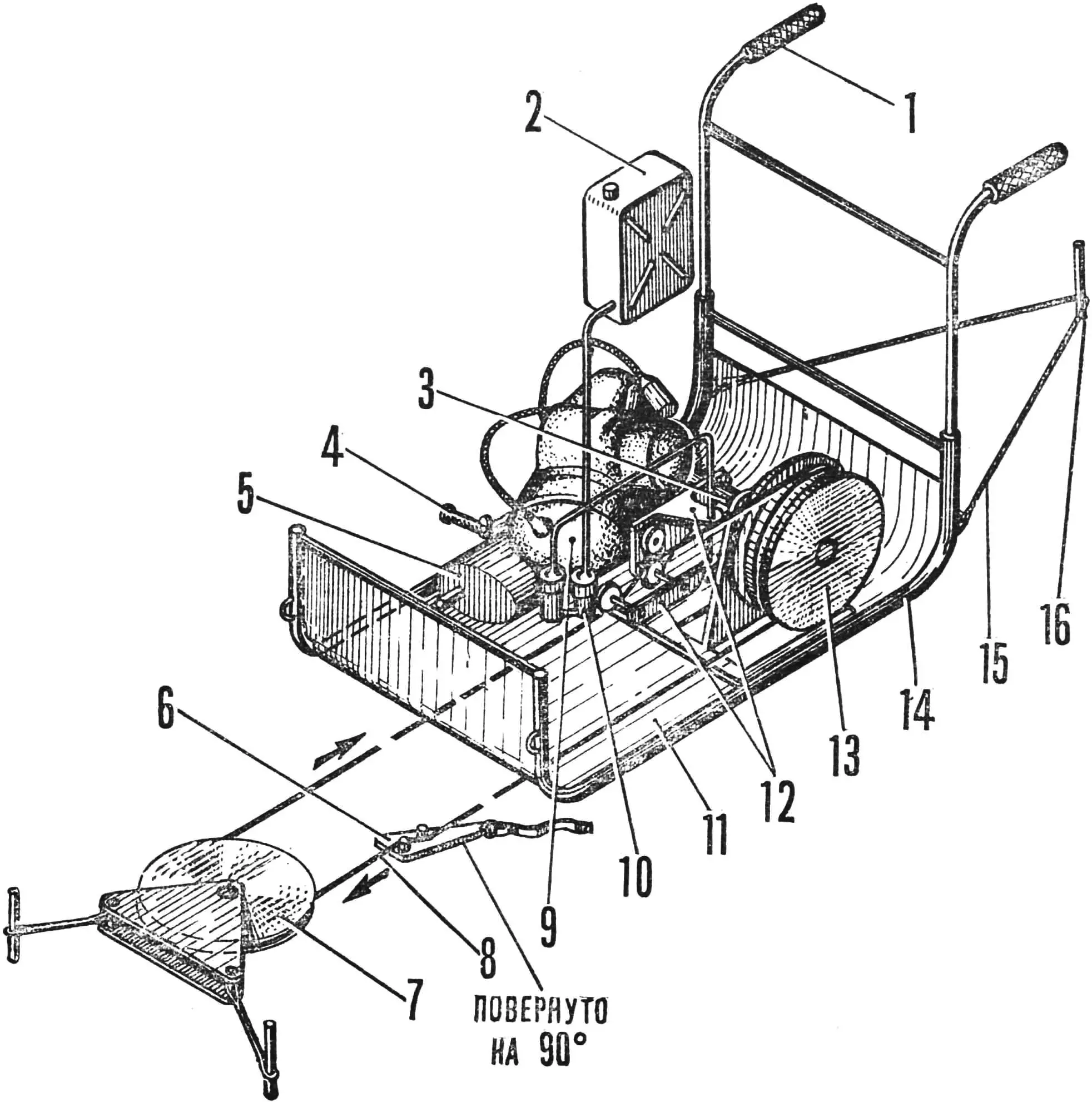 Рис. 1. Передвижной бугельный подъемник для лыжника