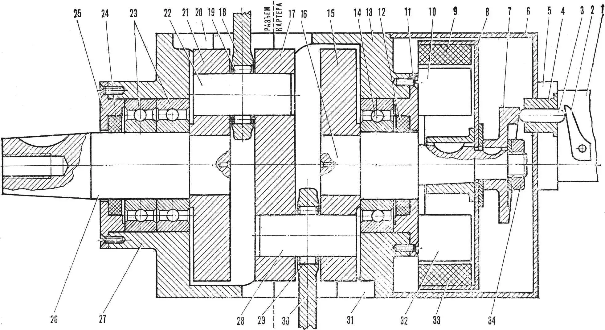Рис. 2. Компоновка двигуна