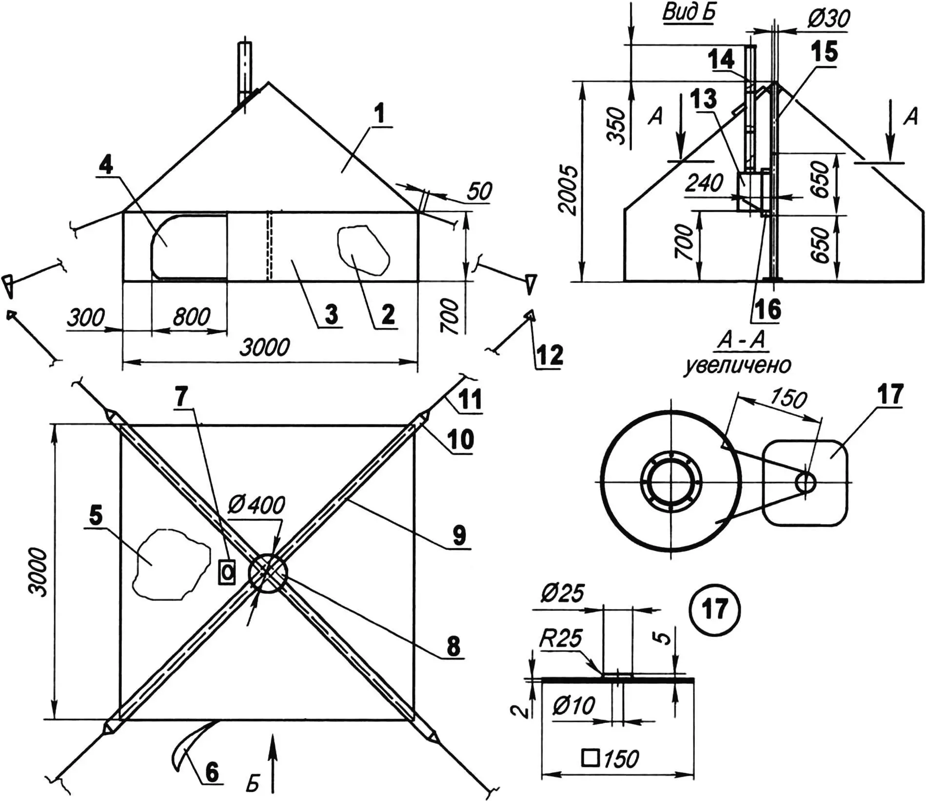 Winter six-person tent