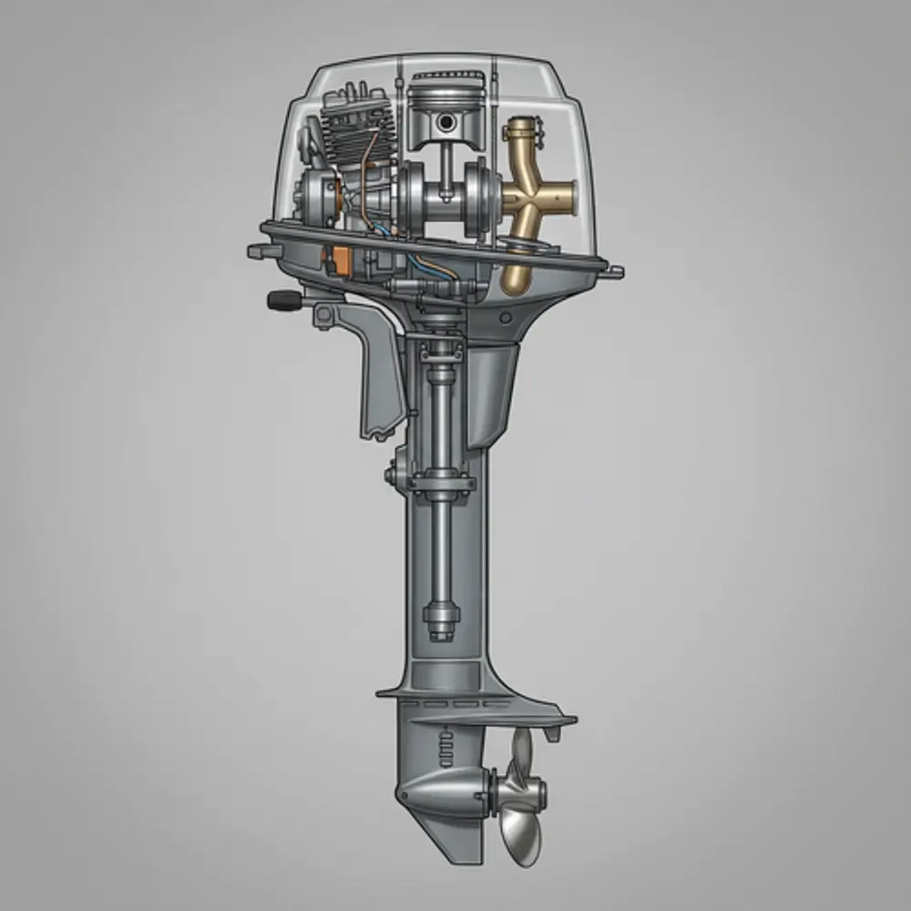 Разрез лодочного мотора