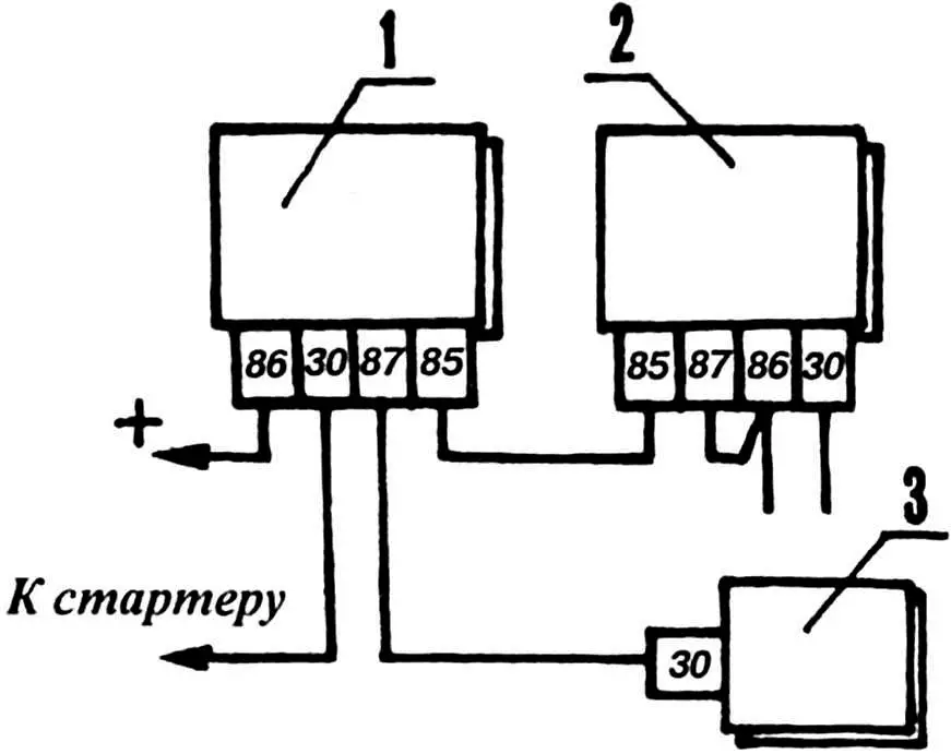 Additional relay in starter circuit