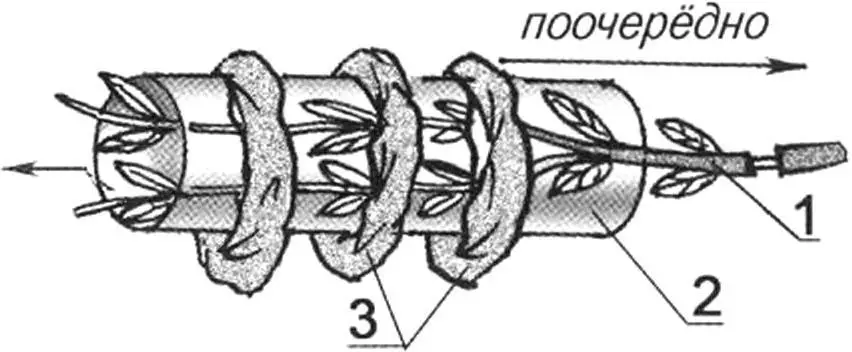 Device for putting bags on the branch