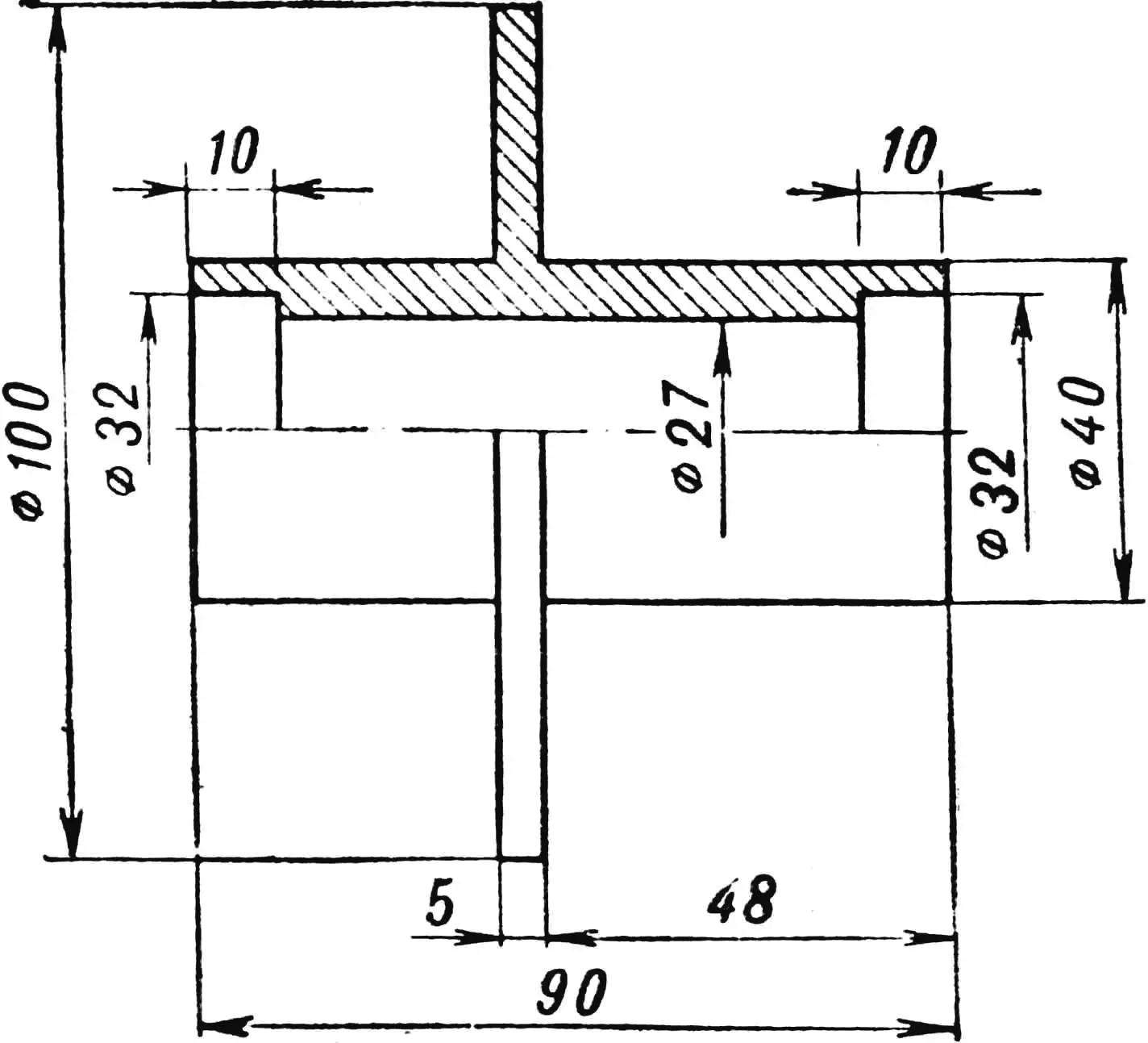 Рис. 4. Втулка переднего колеса.