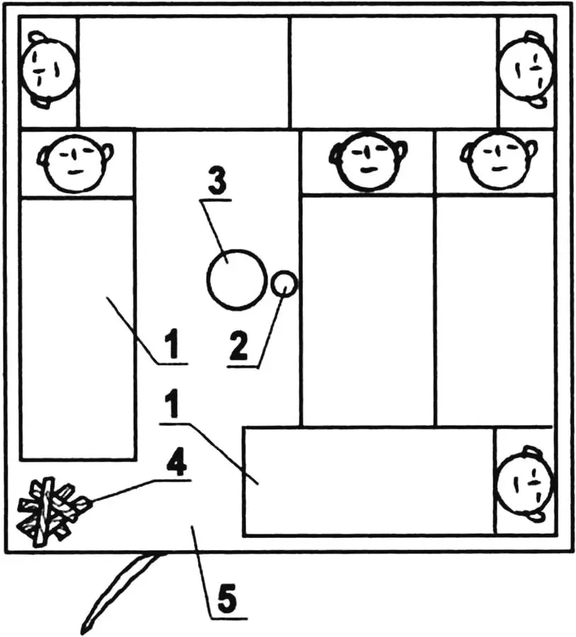 Sleeping area layout in tent