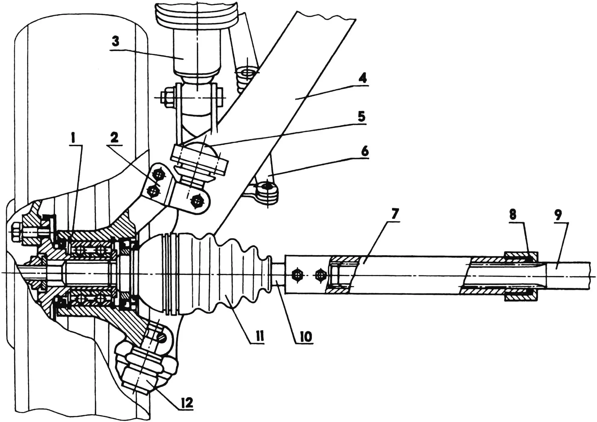 Front wheel suspension