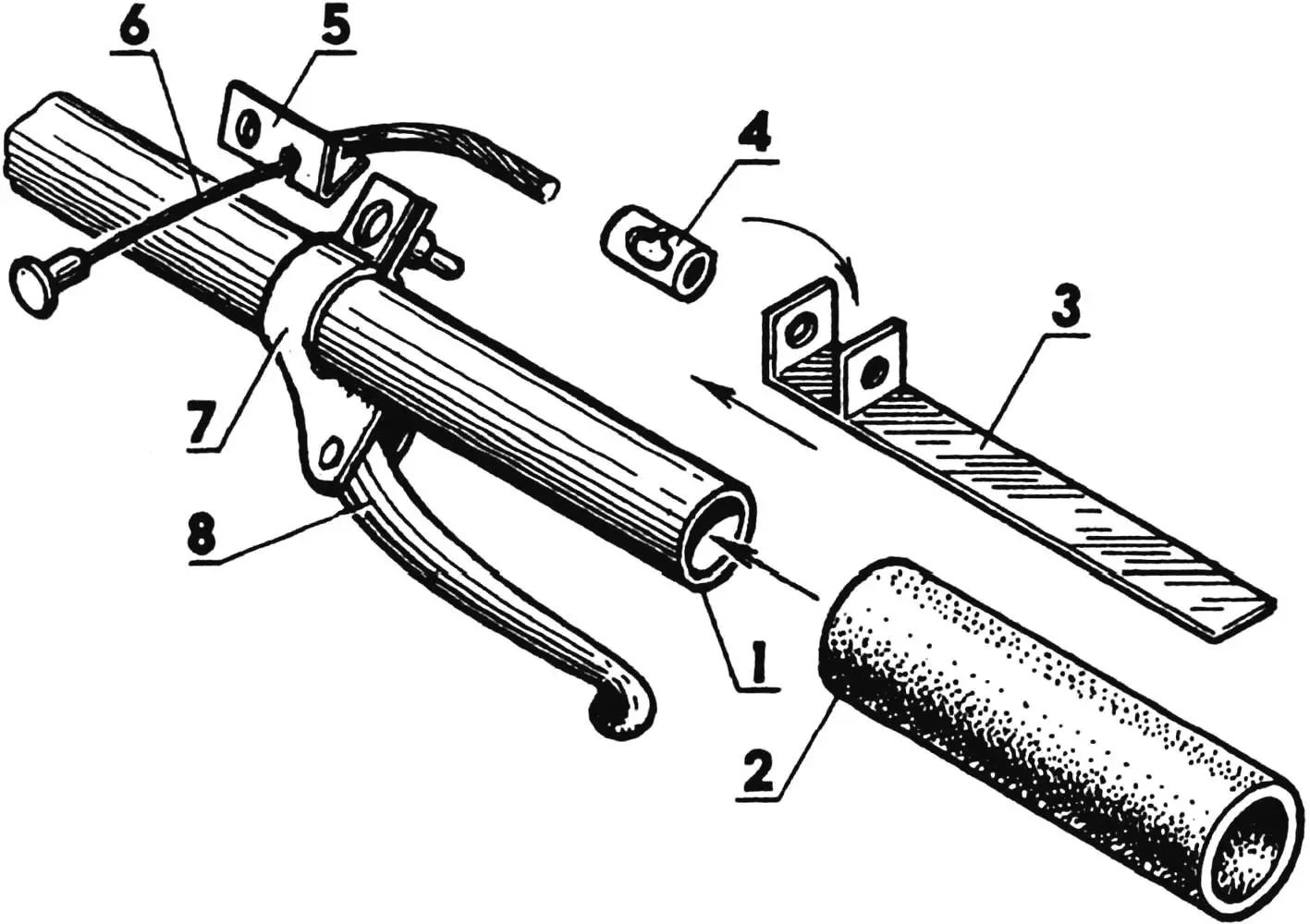Homemade throttle handle