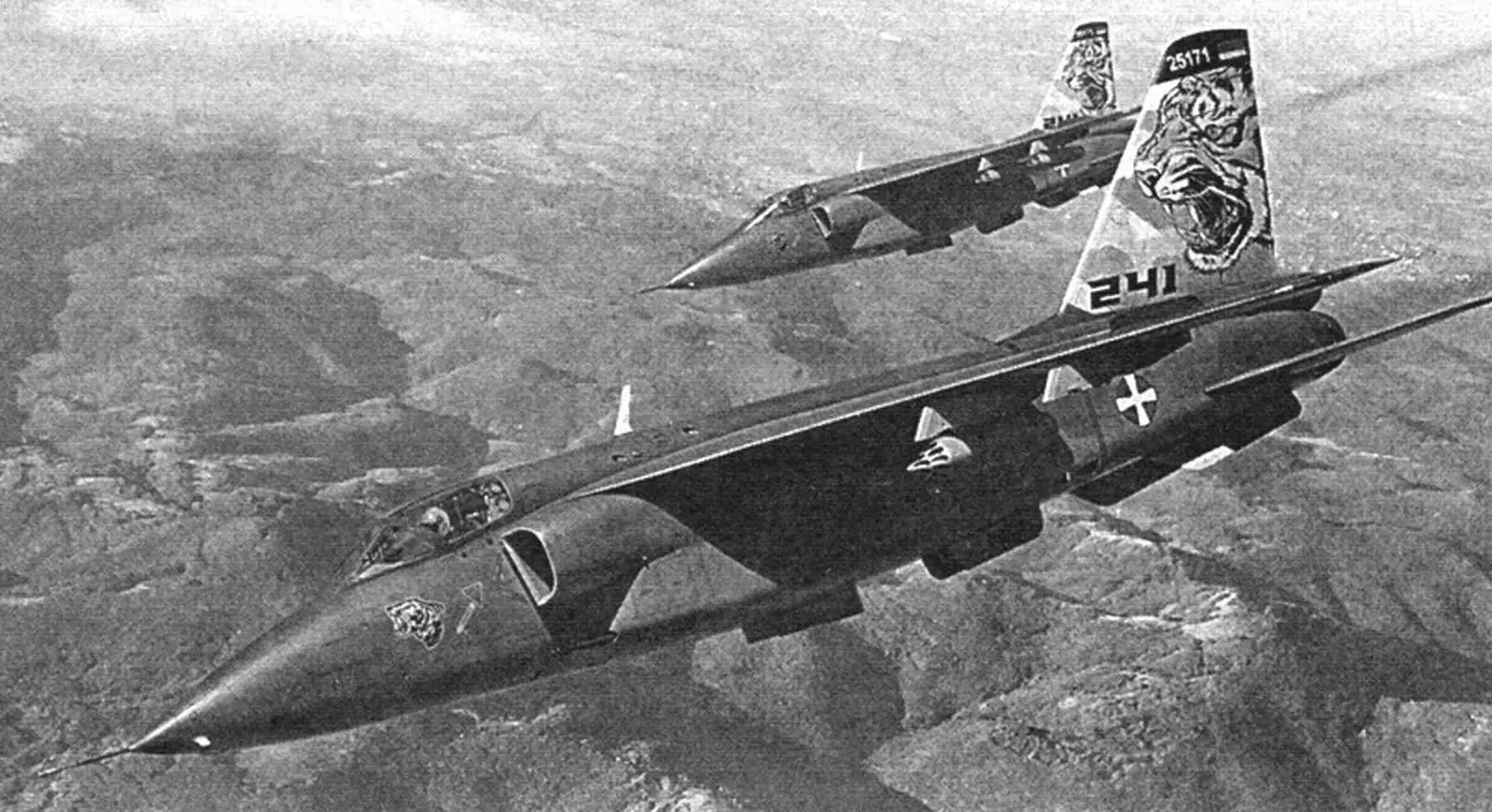 In flight - a pair of J-22 Orao 2 of the Tigers squadron