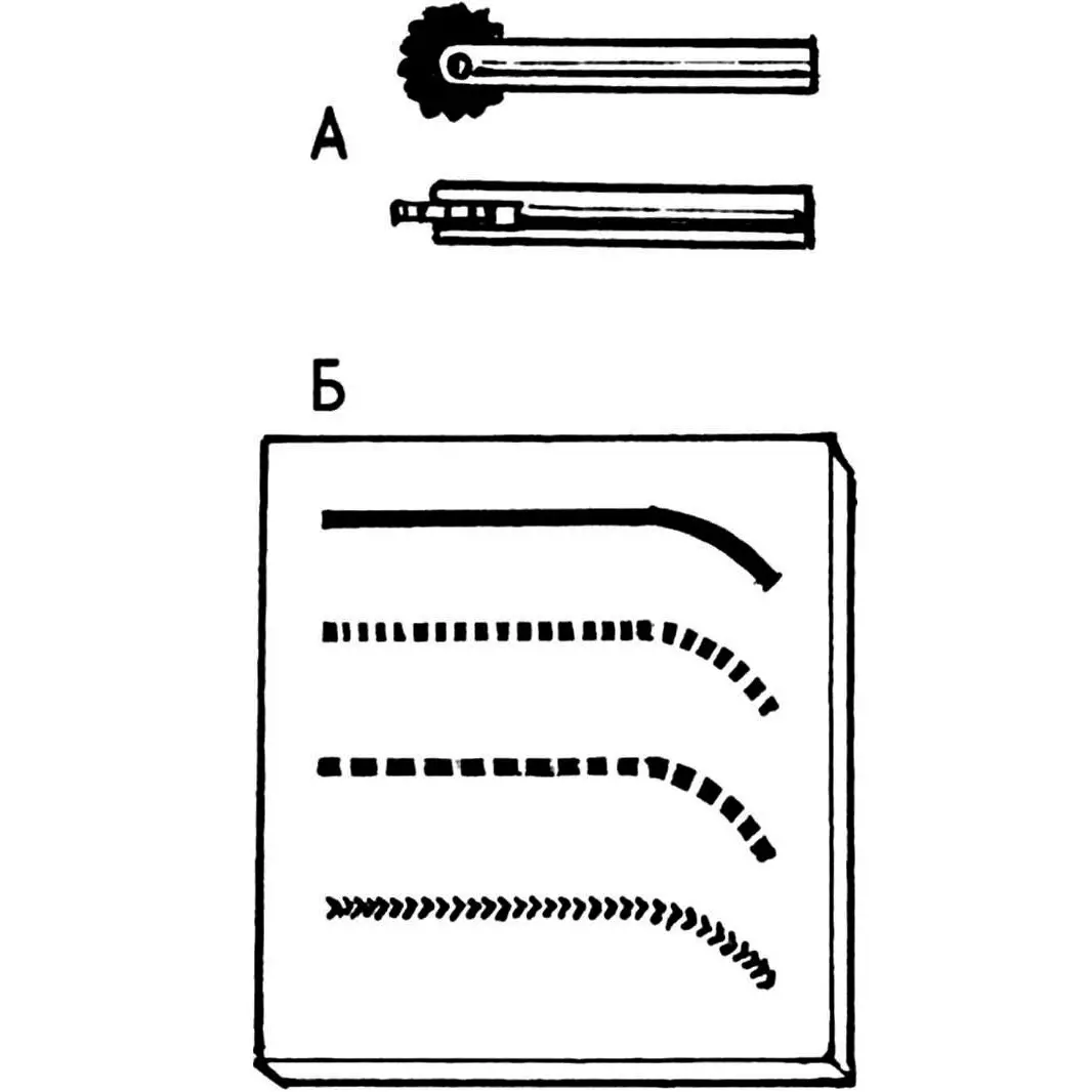 Roller insert for burning (A); B — design variants — depending on roller profile