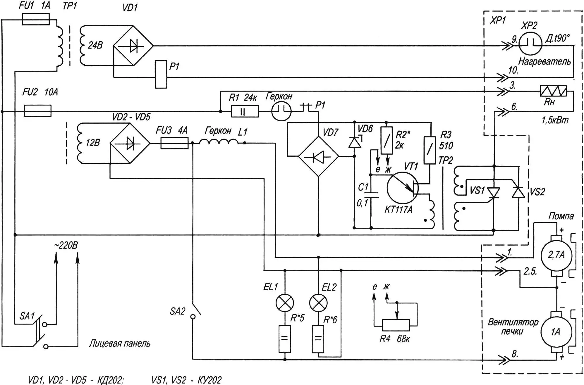 Schematic diagram of car winter preheating system