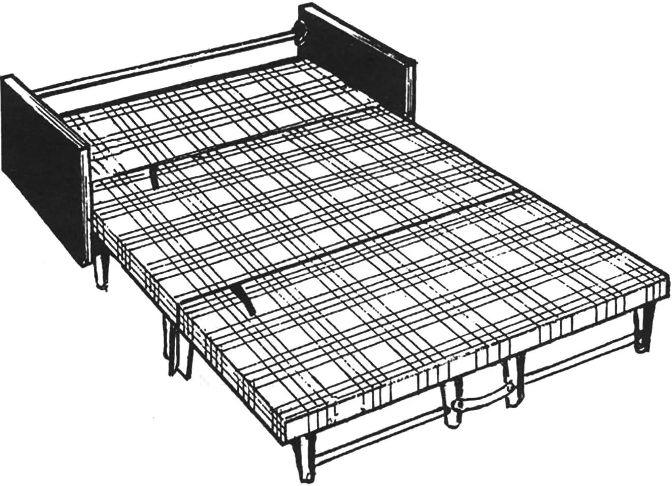 Rear backrest cushion lowered: bed position