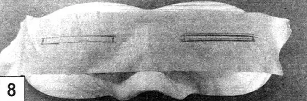 Using painter's tape, I marked where the slits-