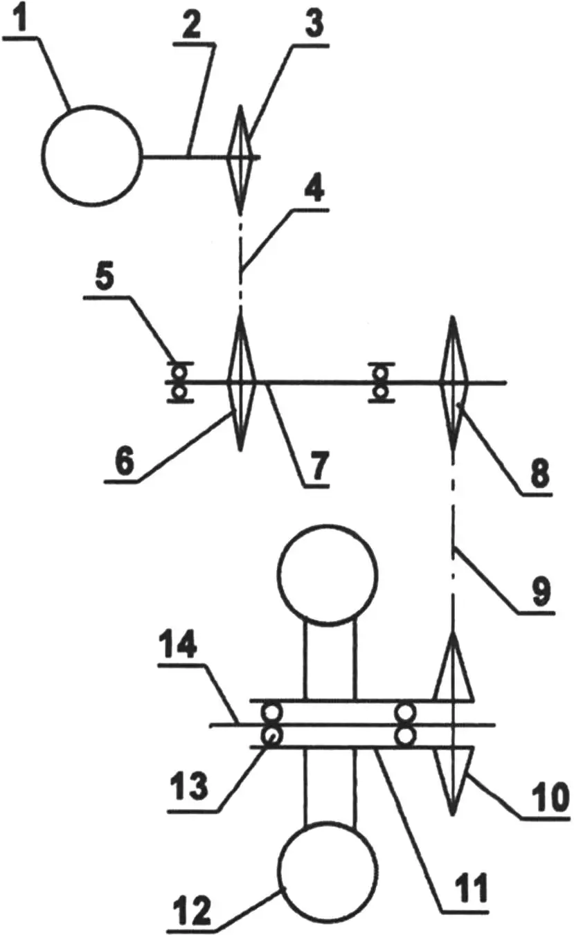 Трансмісія — двоступенева ланцюгова передача з проміжним валом