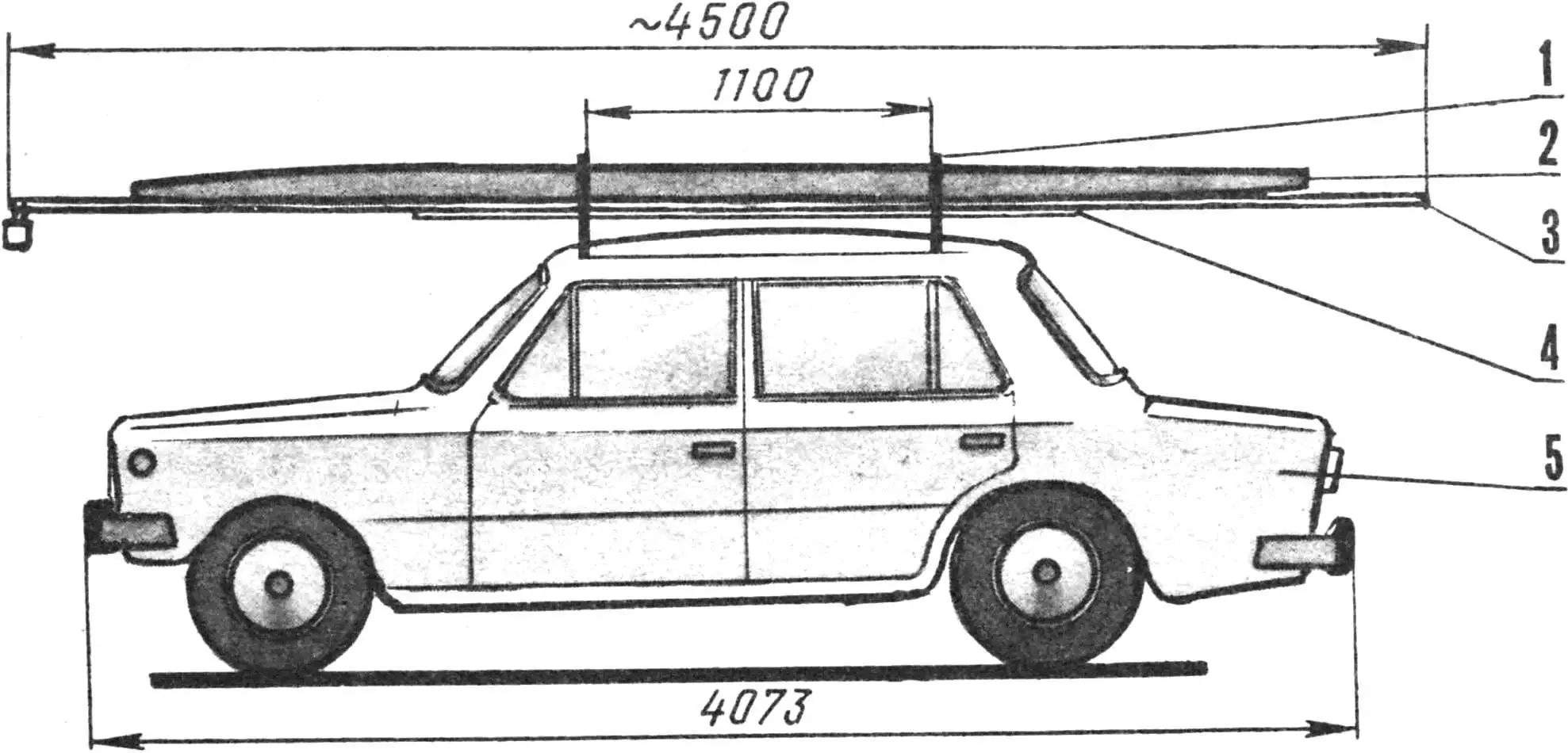 Fig. 1. Carrying two sailboards on a passenger car