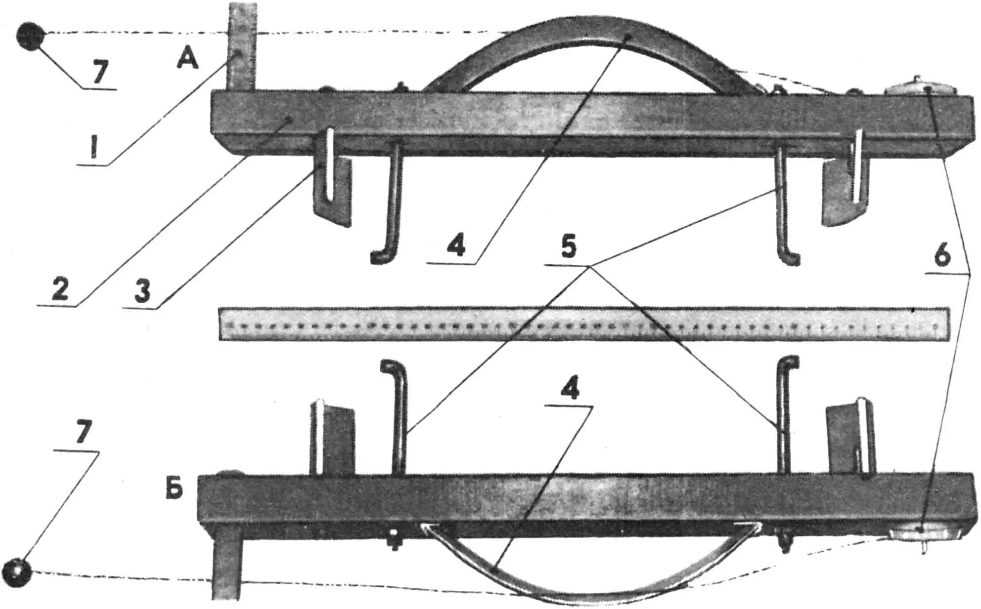 Device for adjusting camber and toe-in of front wheels of a passenger car