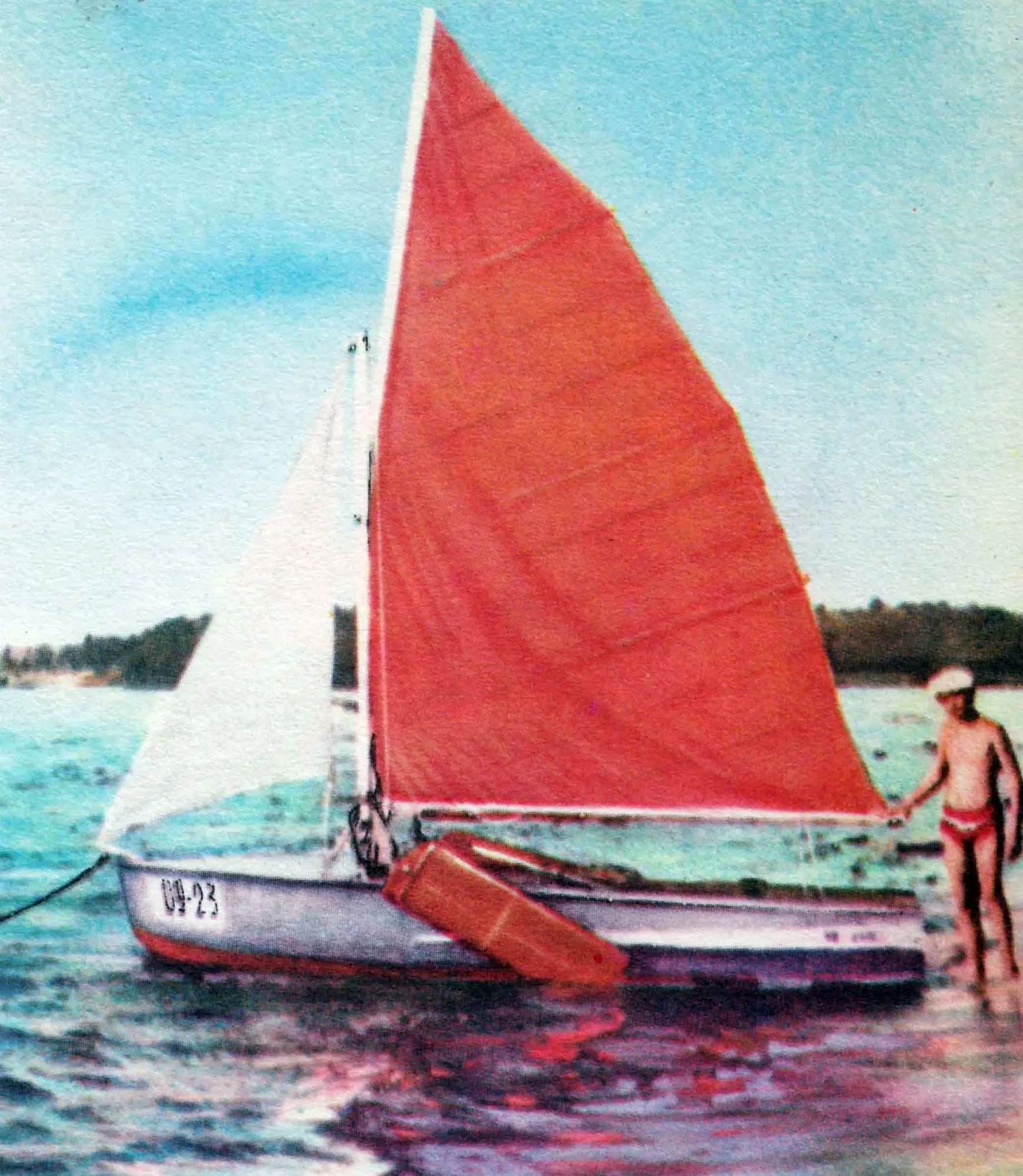 Motor-sailer «Yuzhanka» on a cruise.