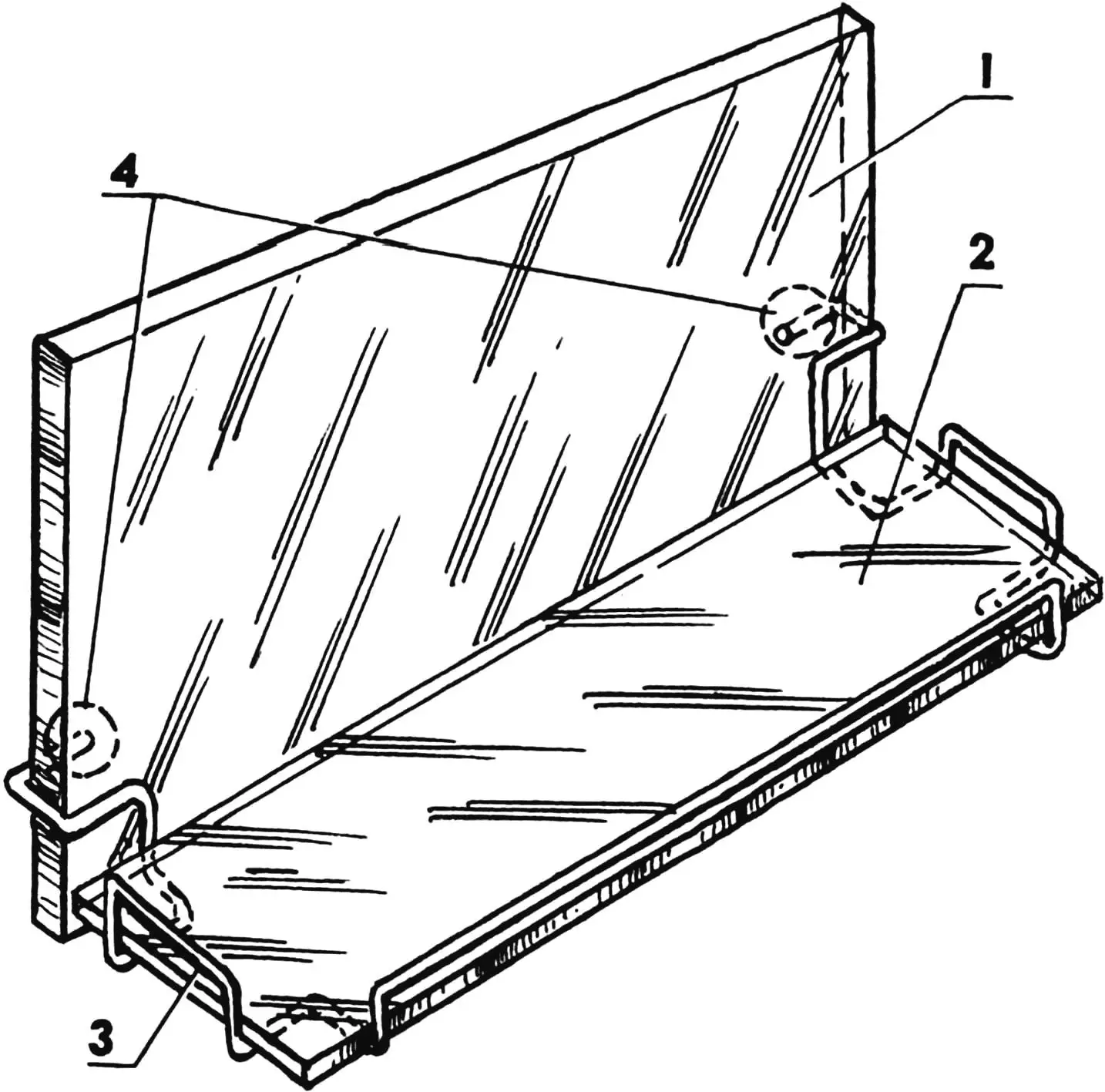 Wire frame for a glass shelf