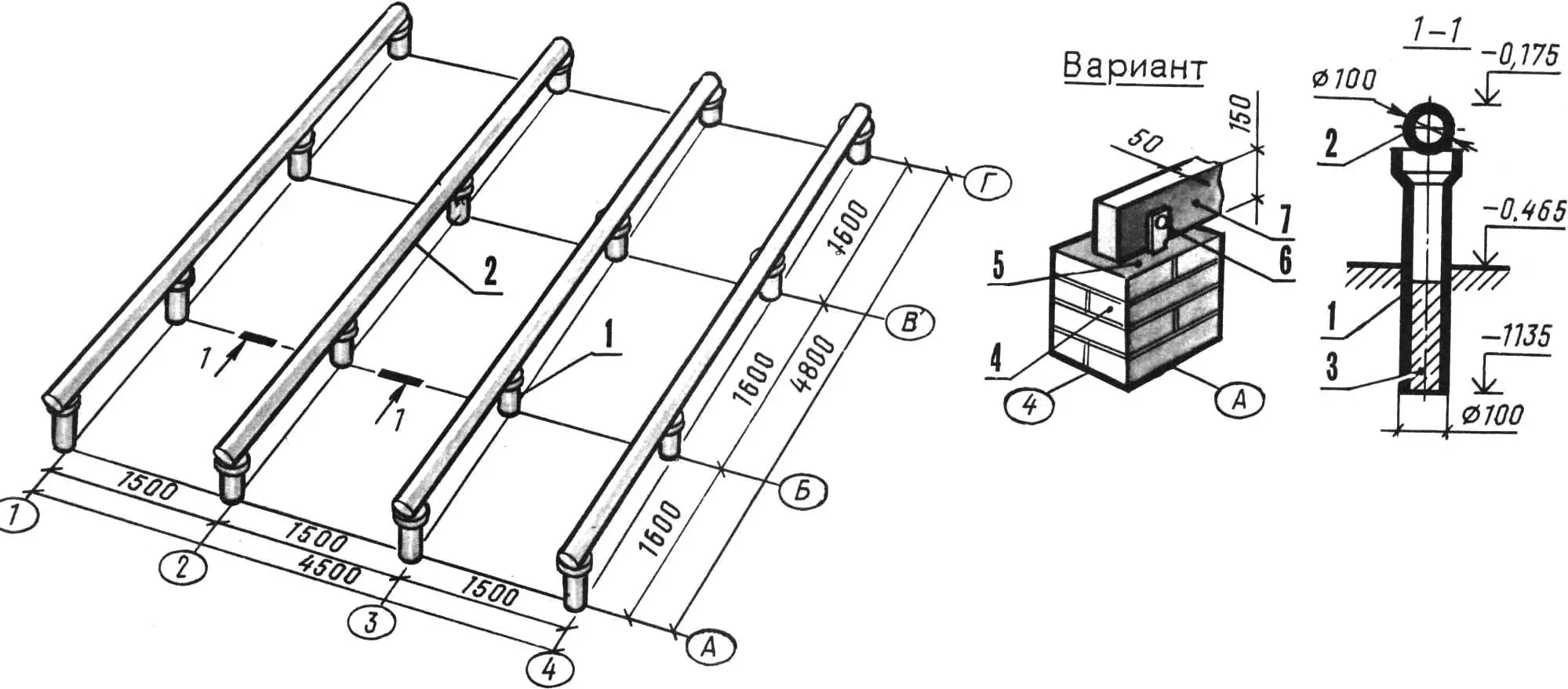 Стовпчастий фундамент садового будинку