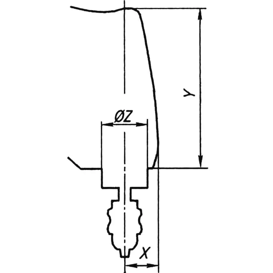 Drill dimensions that determine possible changes to corresponding sizes on the stand diagram