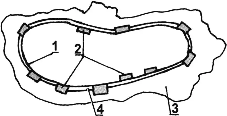 Fig. 4. Fixing the container wall on the foundation