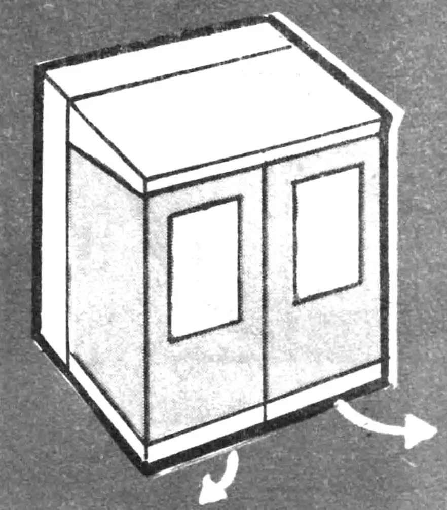 Folding utility block attached to house