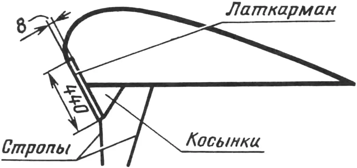 Fig. 4. Location of parawing air intake batten pockets.