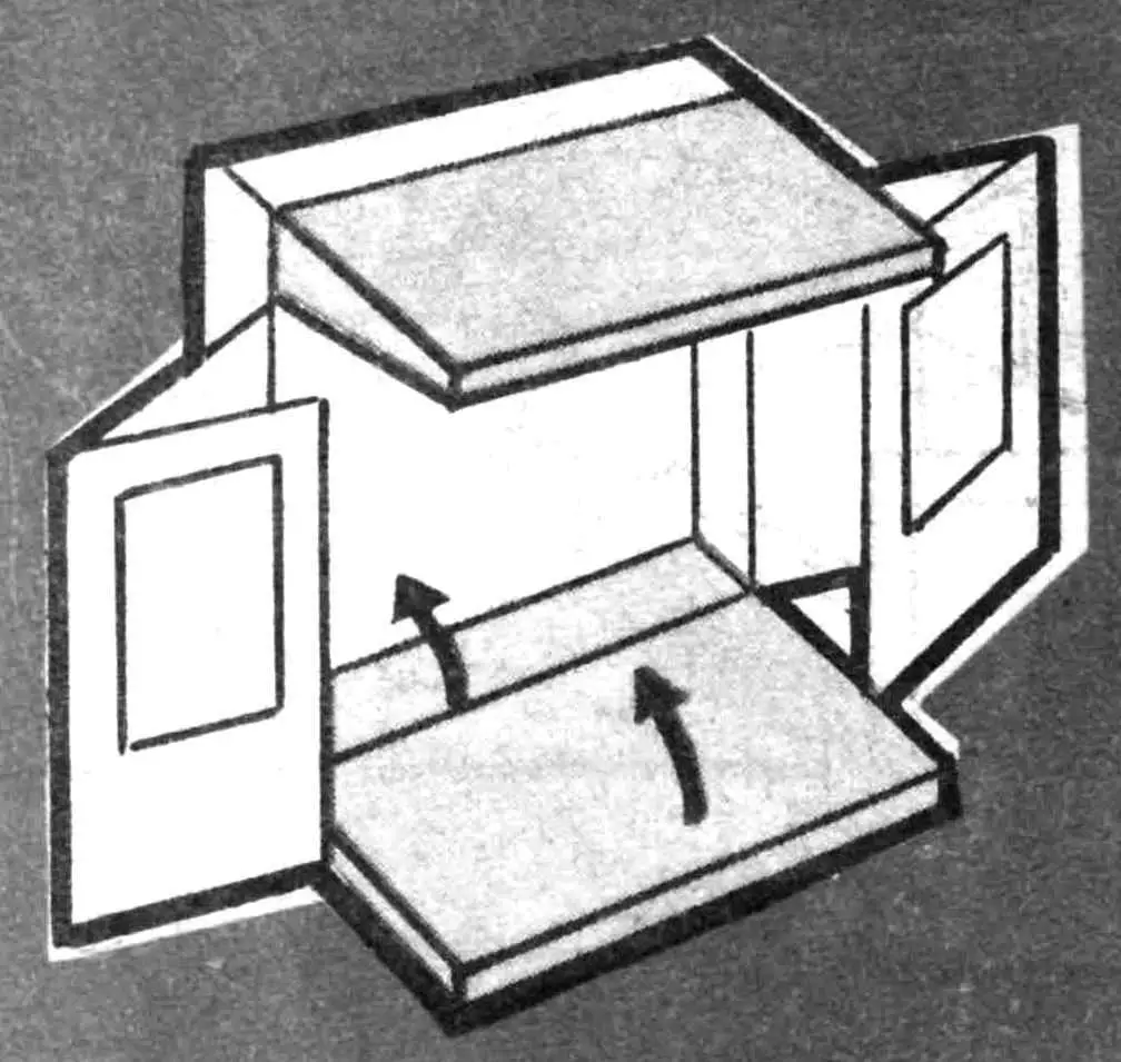 Folding utility block attached to house
