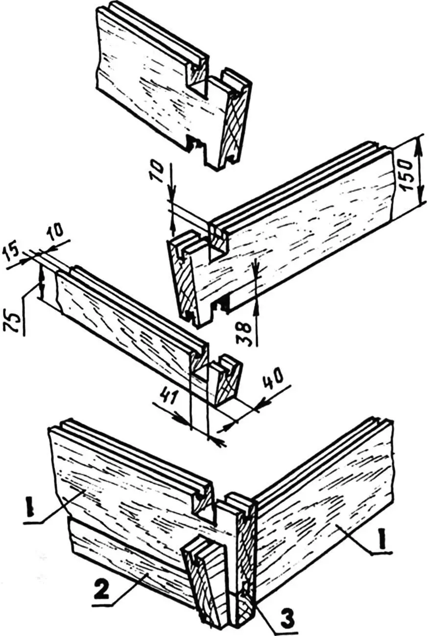 Corner connections (notches) of the exterior cladding boards