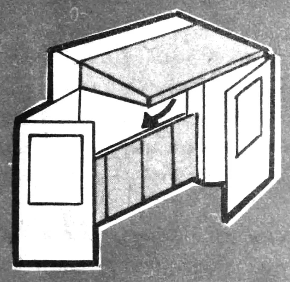 Folding utility block attached to house