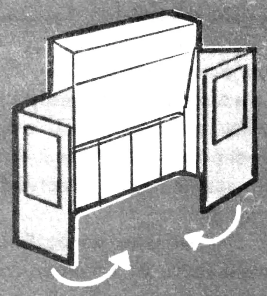 Folding utility block attached to house