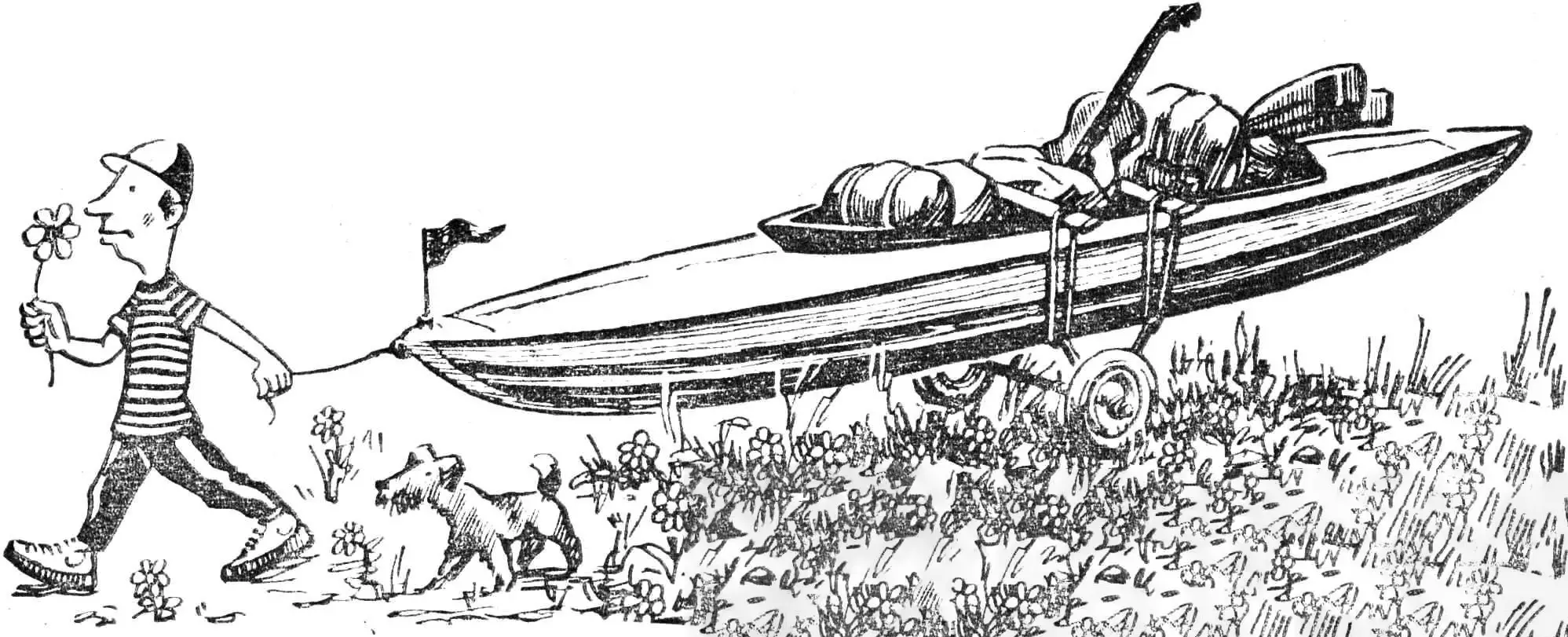 Тележка‑стульчик для перевозки байдарок в походах