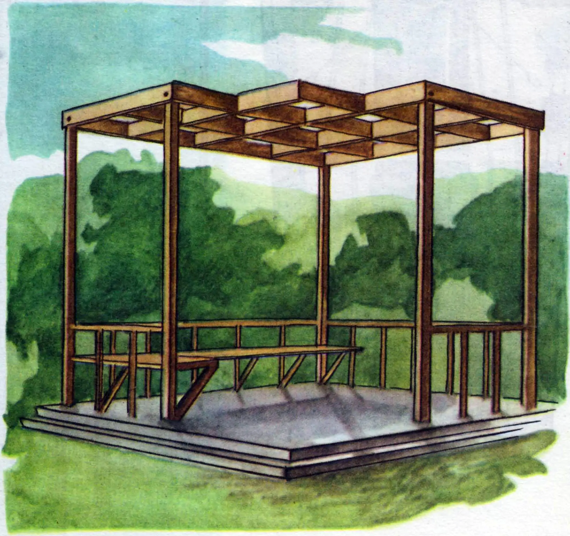 Sun-shading pergola