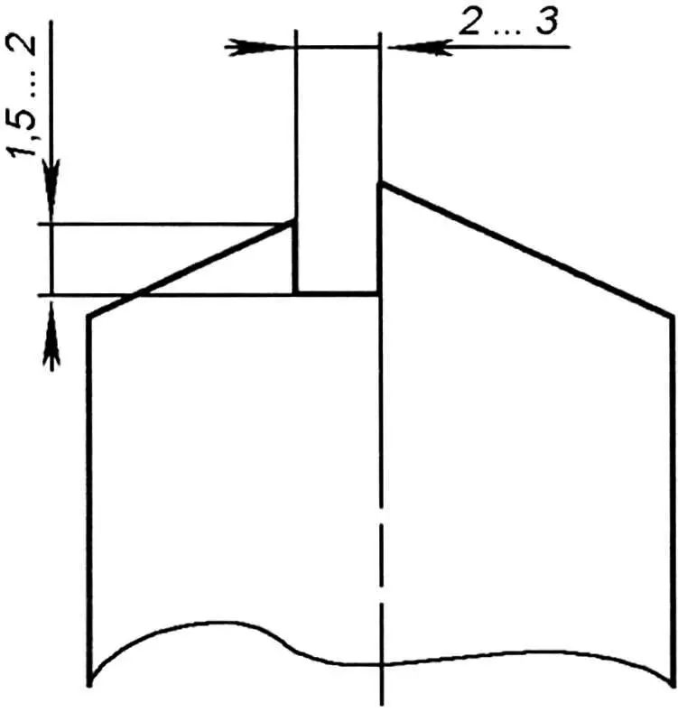 Рис. 2. Модернізоване свердло (Б) — із пропилом у твердосплавній вставці