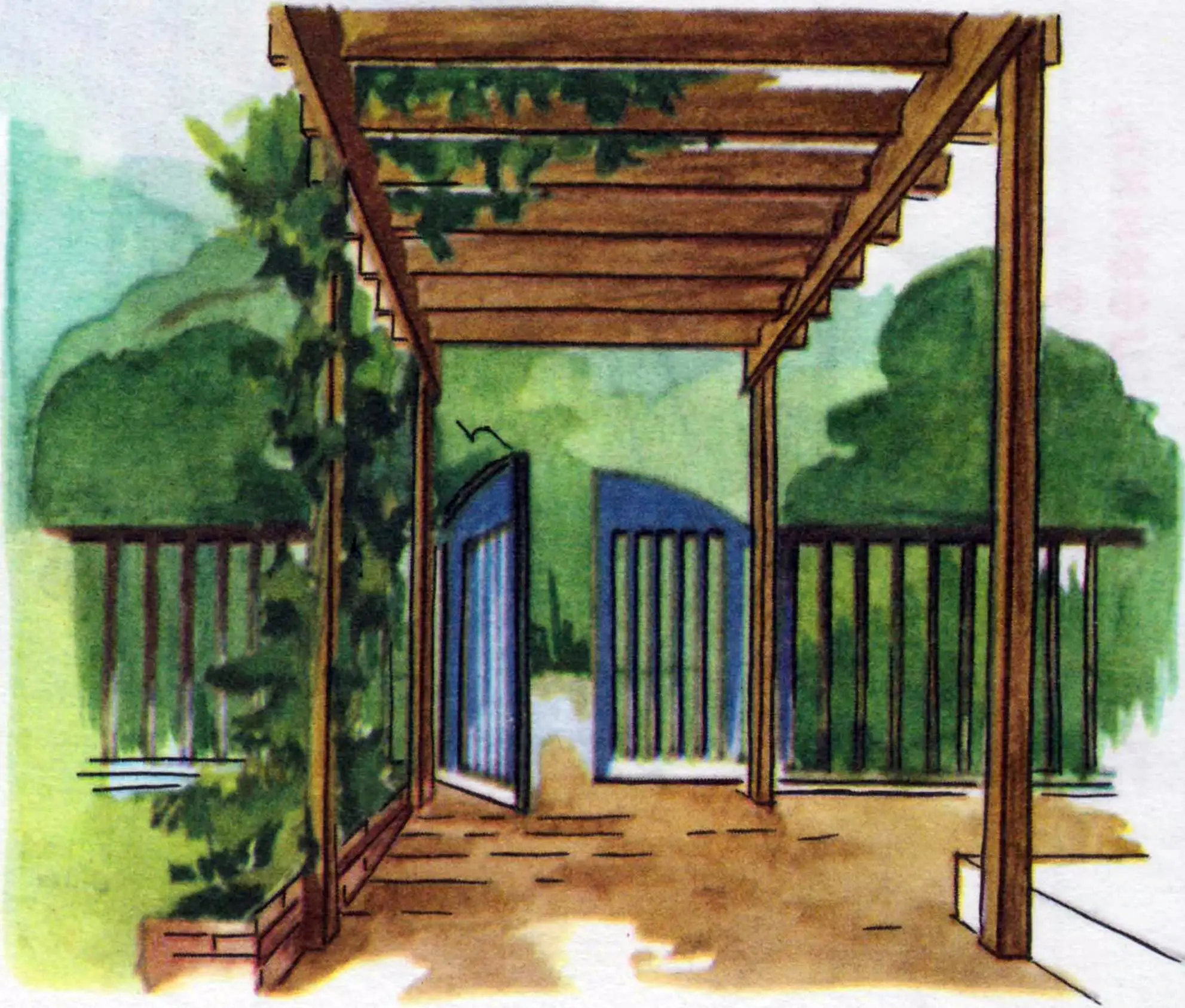 Sun-shading pergola
