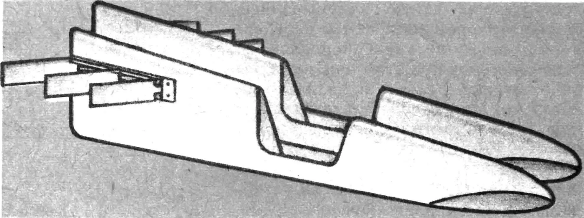 Skis-boats with variable (along the length) buoyancy
