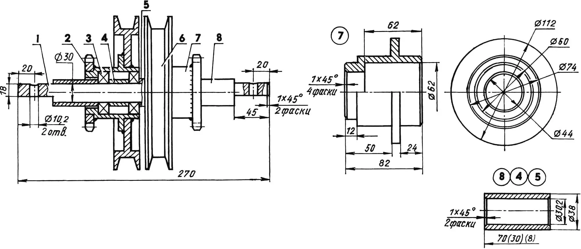 Вузол ведомого вала варіатора