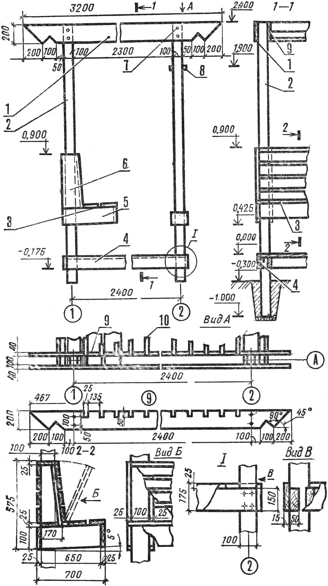 Fig. 2. Gazebo with pergola (elevation 1—2)
