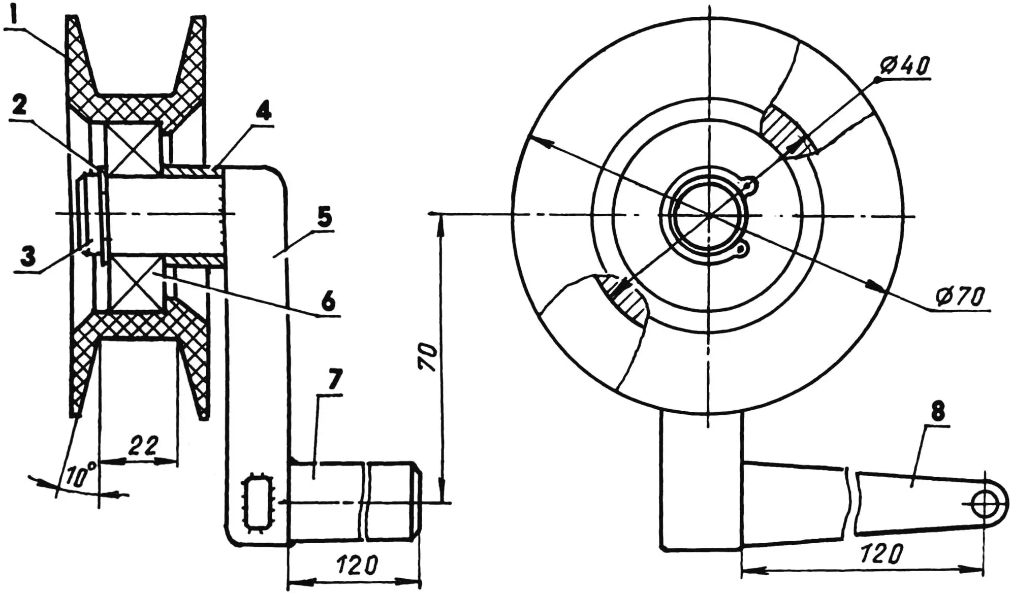 Механізм натягування клинового паса варіатора