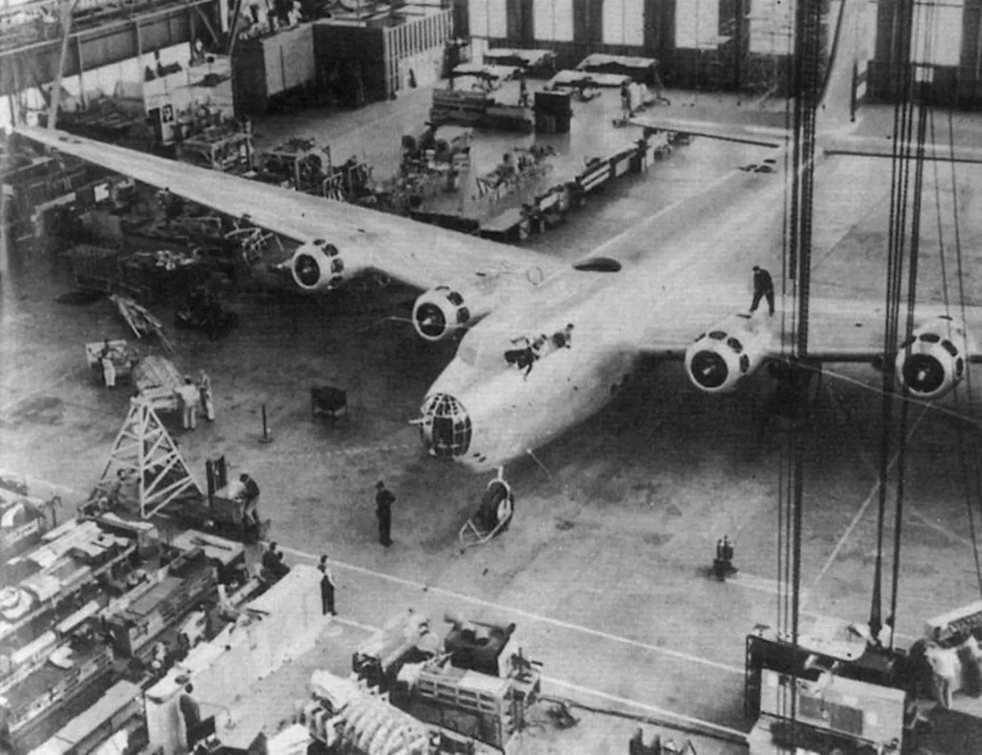 Final stage of XB-19 construction at the Douglas plant in Santa Monica