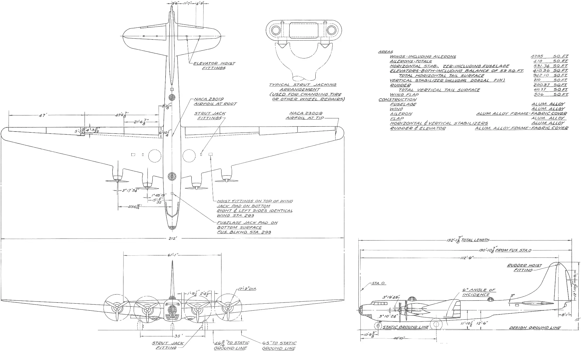 Factory general arrangement drawing of the XB-19