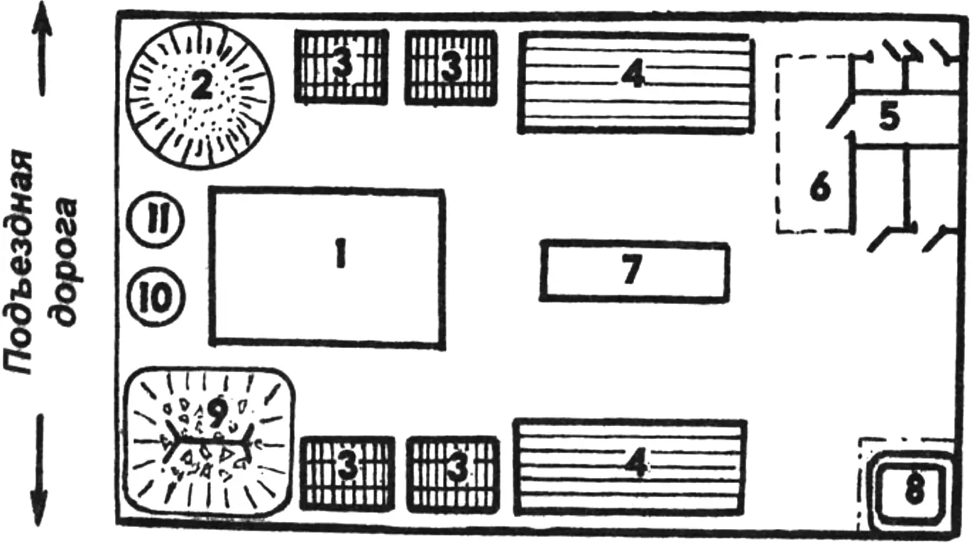 Approximate layout for storing materials and structures on a construction site
