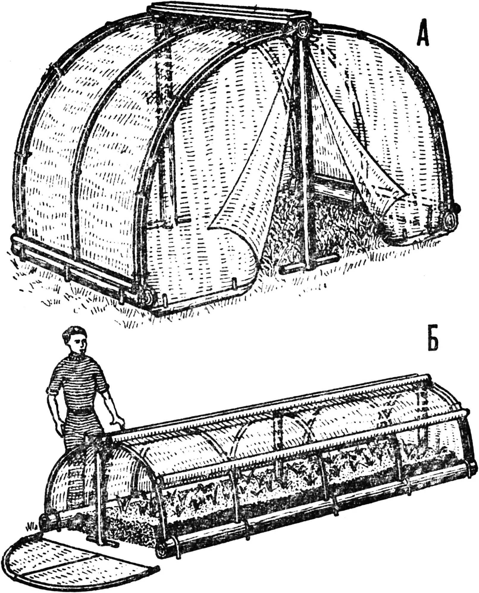 Fig. 1. Uses of an arched structure based on flexible rods