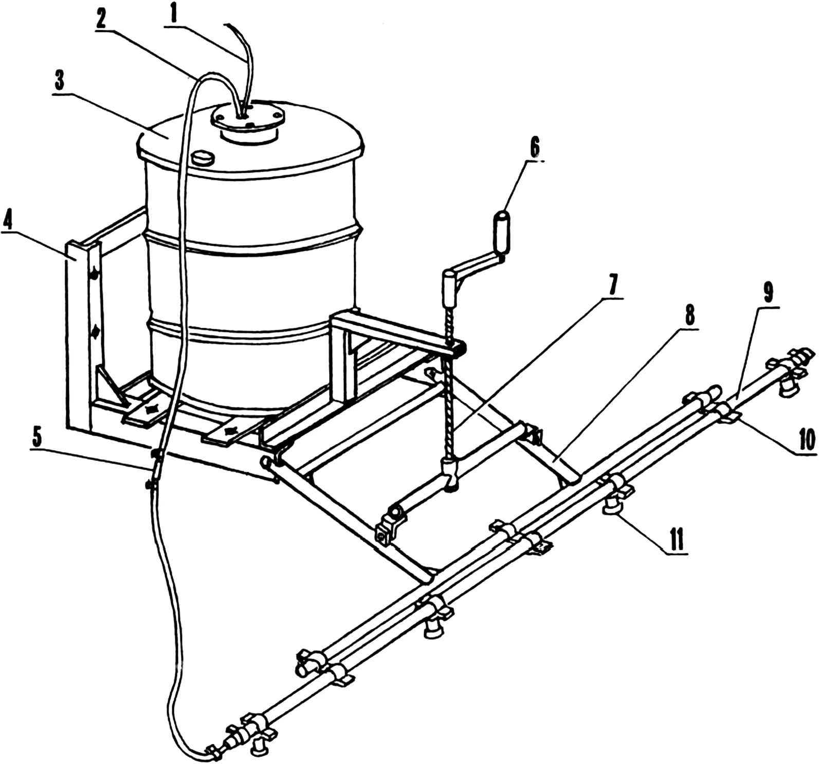 Sprayer for mechanized potato treatment