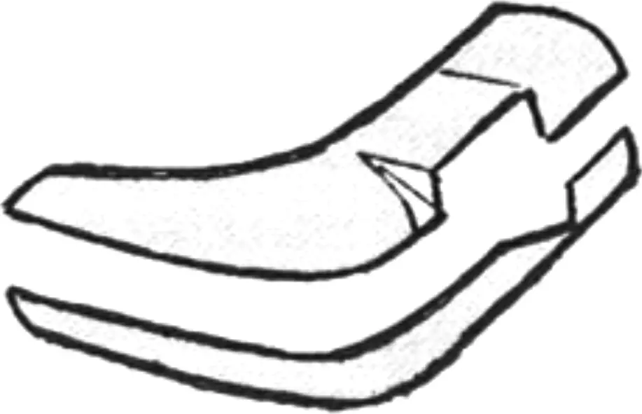 Fig. 11. Example of splitting a volumetric section to simplify hammer-forming
