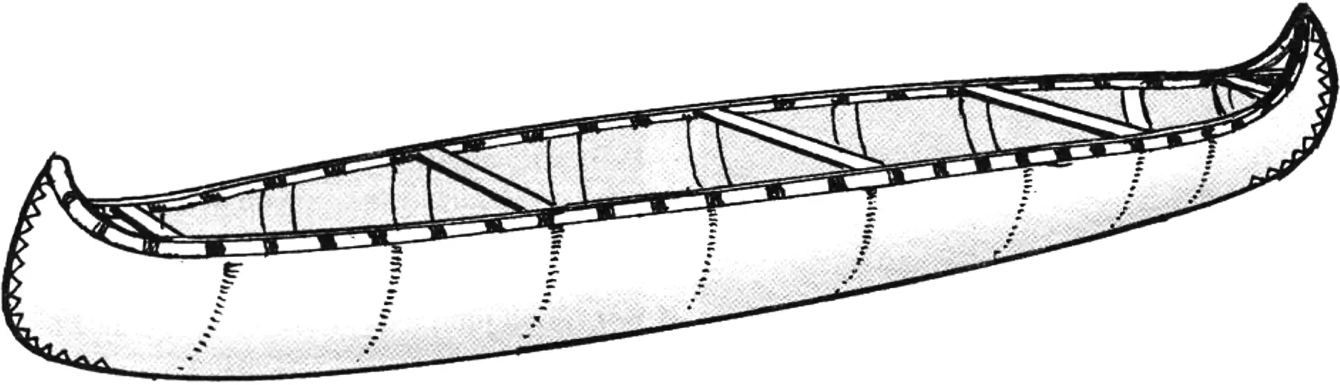 Assembled canoe