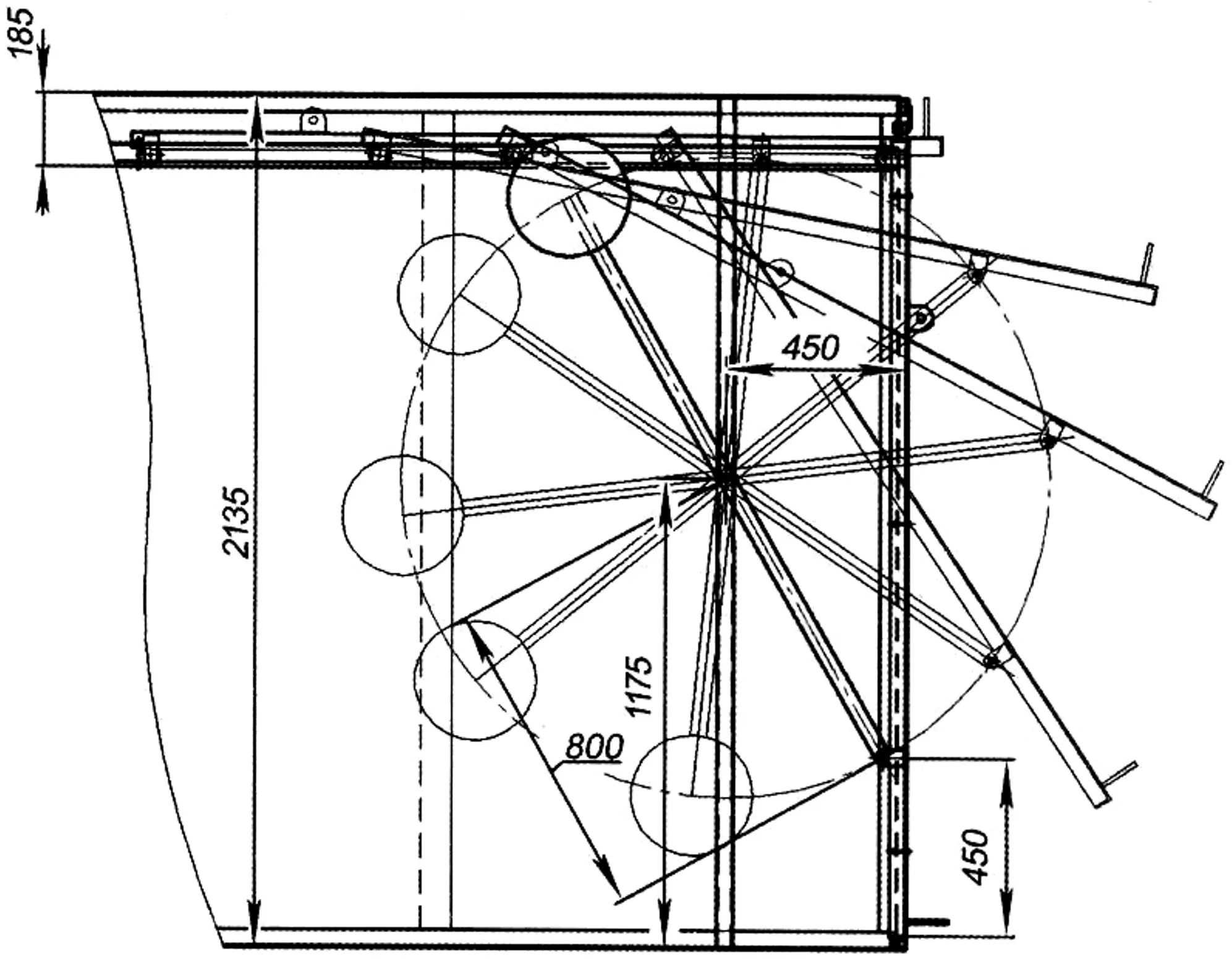 Gate opening trajectories and counterweight movement