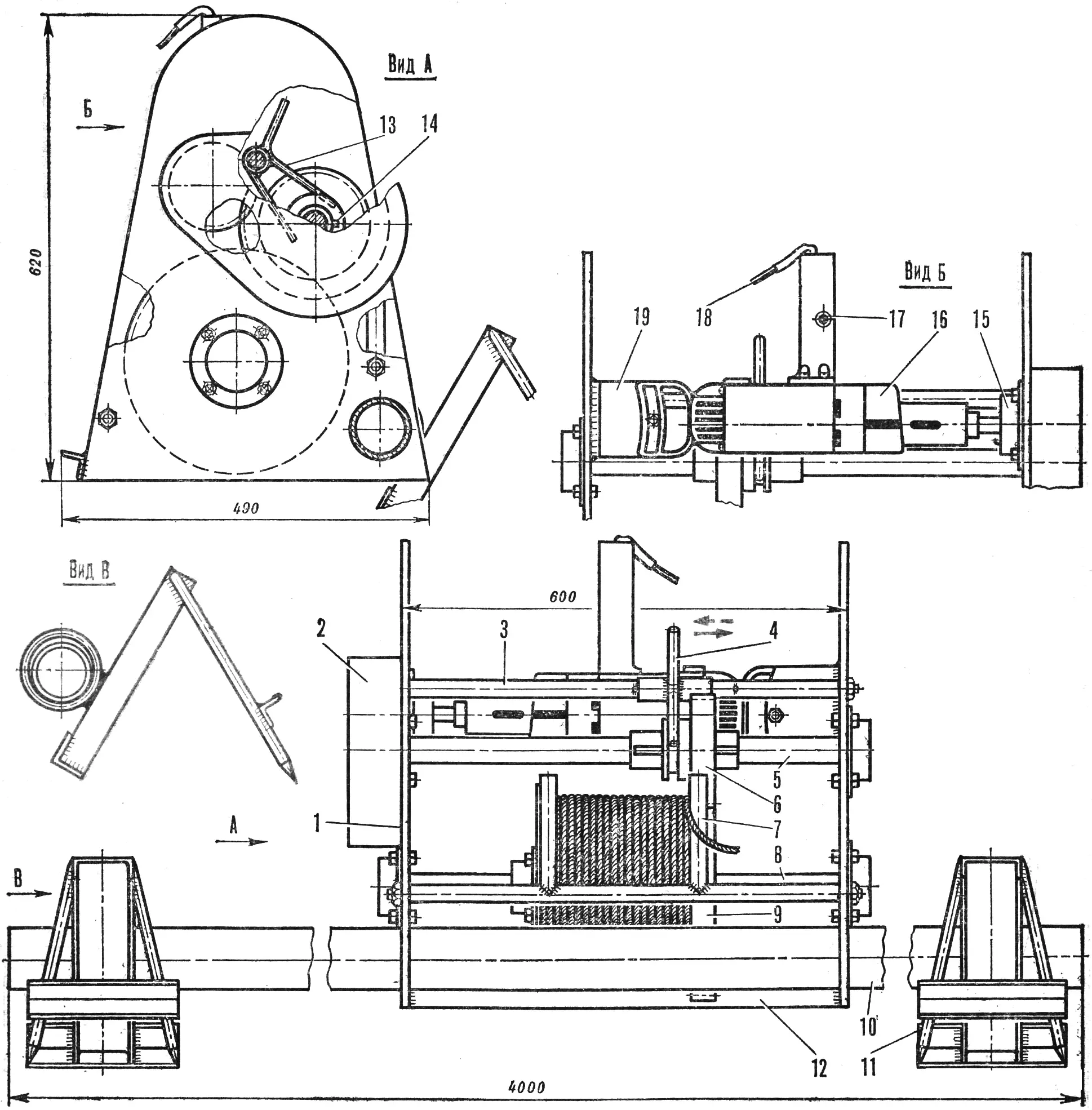 General view of the winch