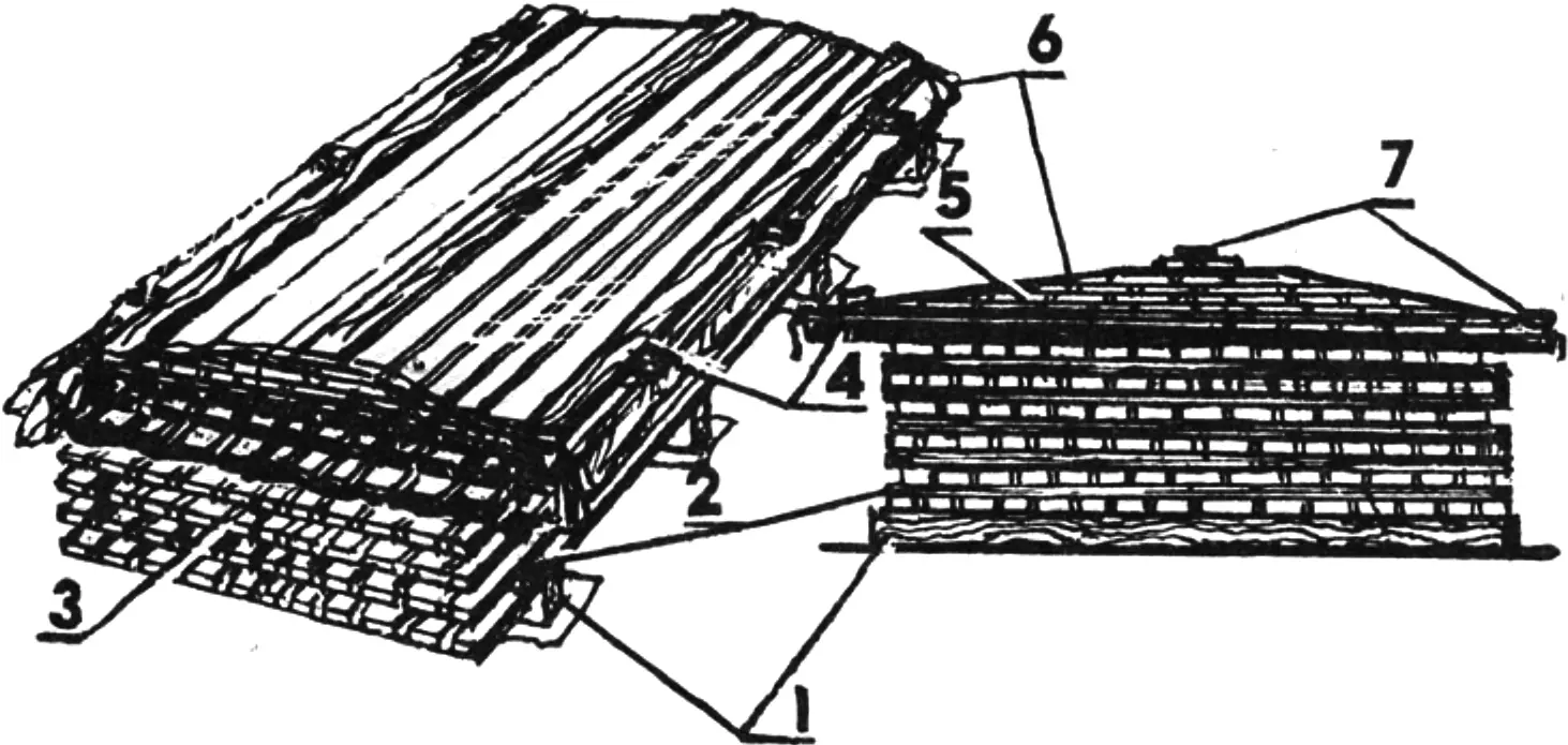 Stack of lumber and sawn timber