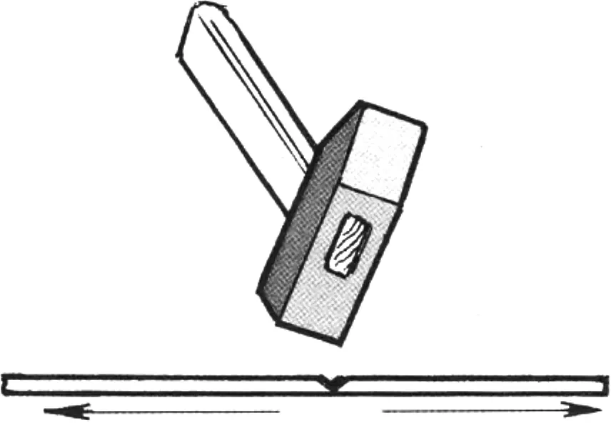 Fig. 2. Striking with the side face of a square hammer