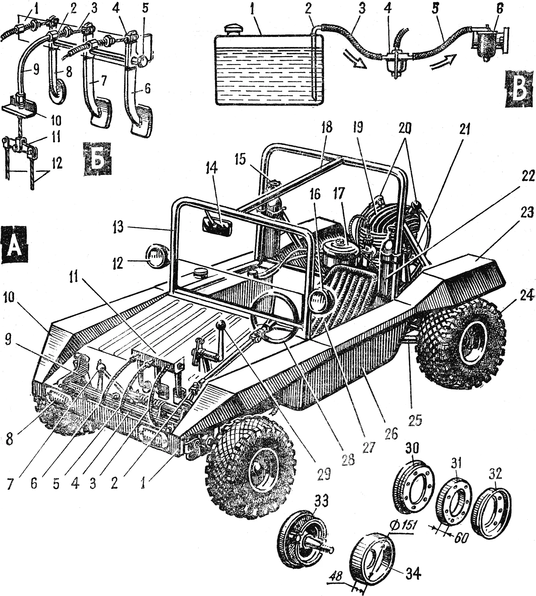 Fig. 2. General view and details of the “buggy” car